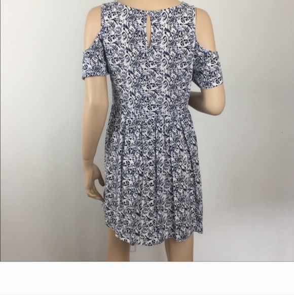 Doe & Rae Cold Shoulder Print Dress - Size Large Womens L - Picture 3 of 9